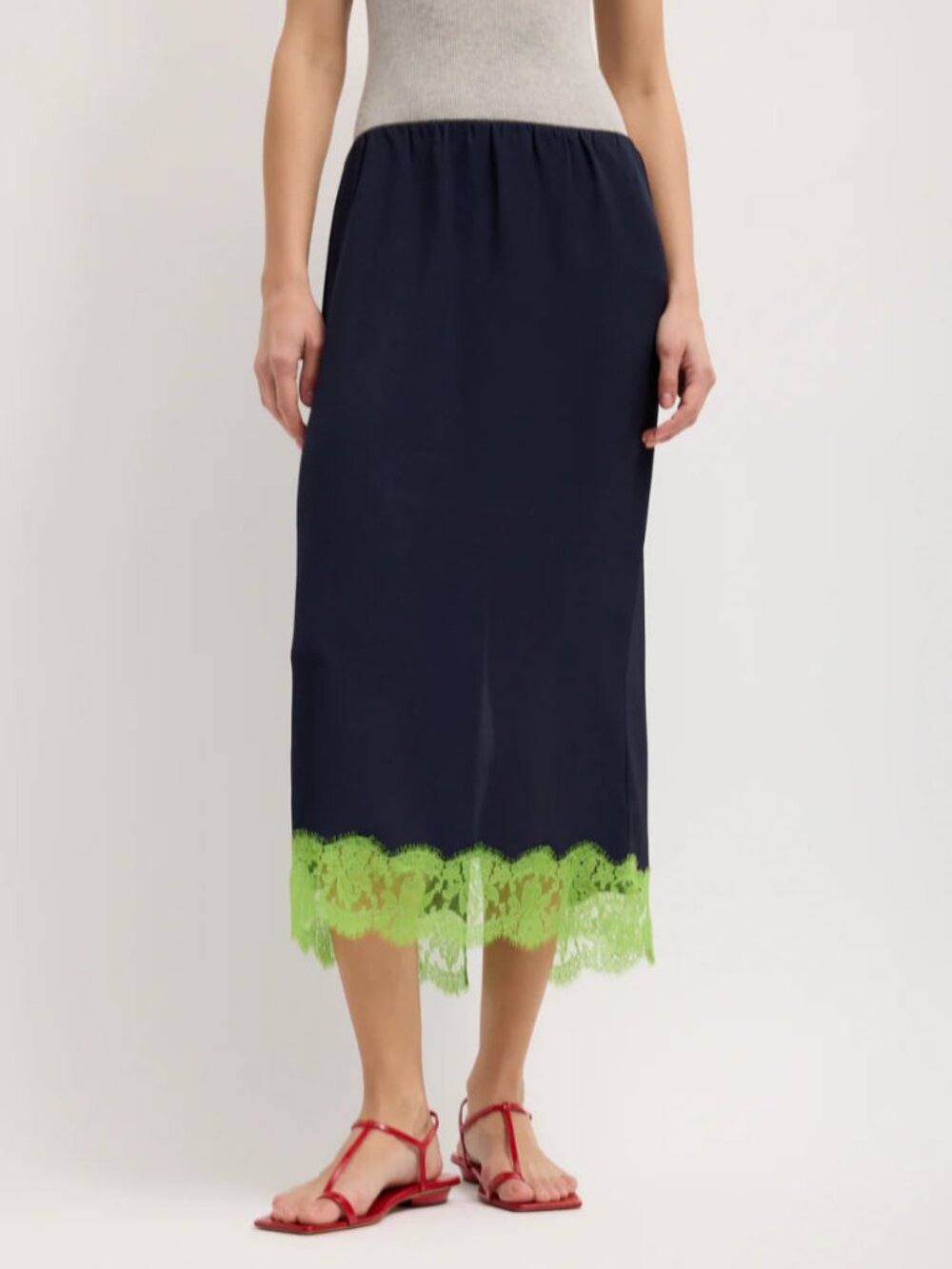 Tibi NWOT The Slip Skirt Navy S
